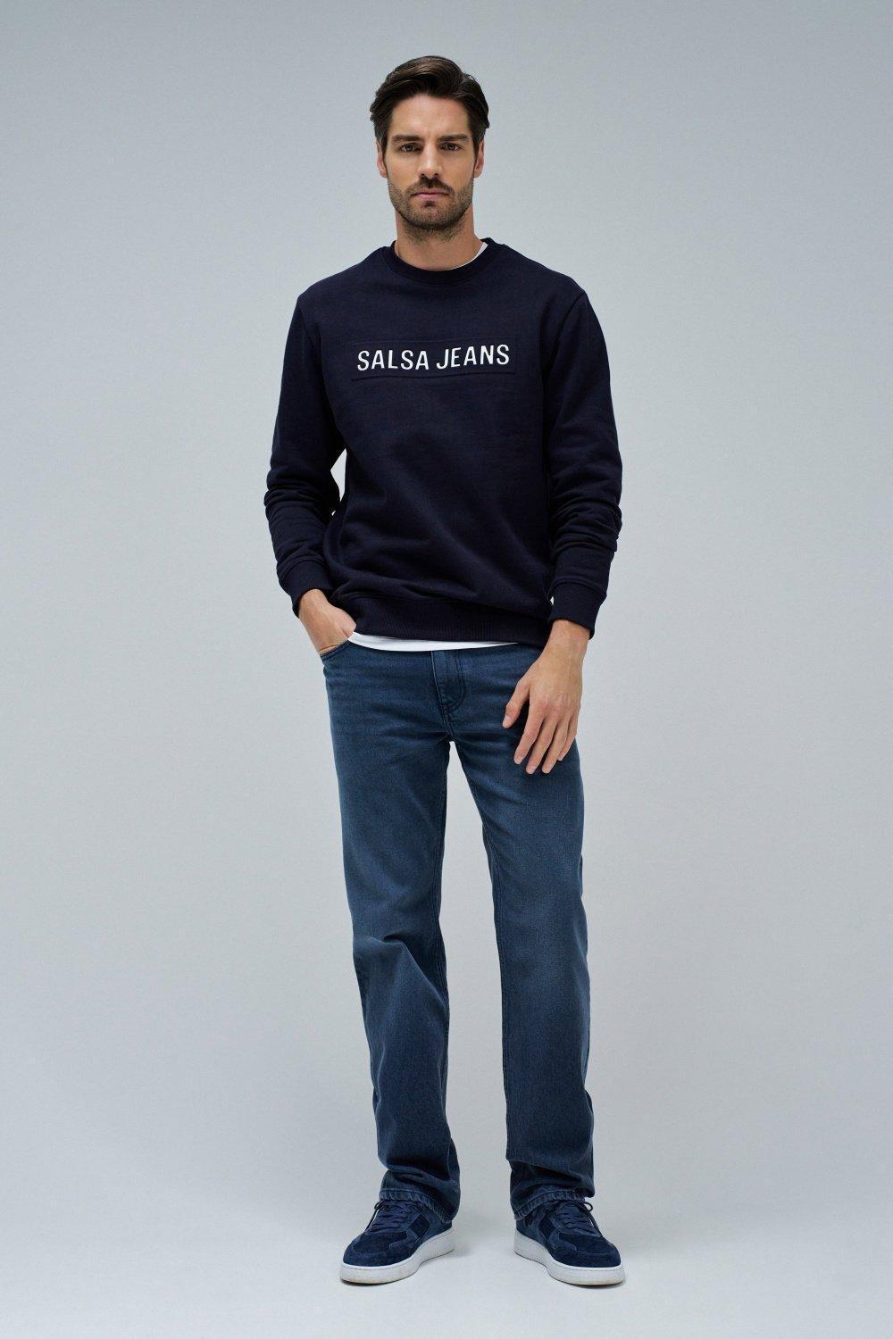 Straight Fit Jeans, Navy, large image number 1