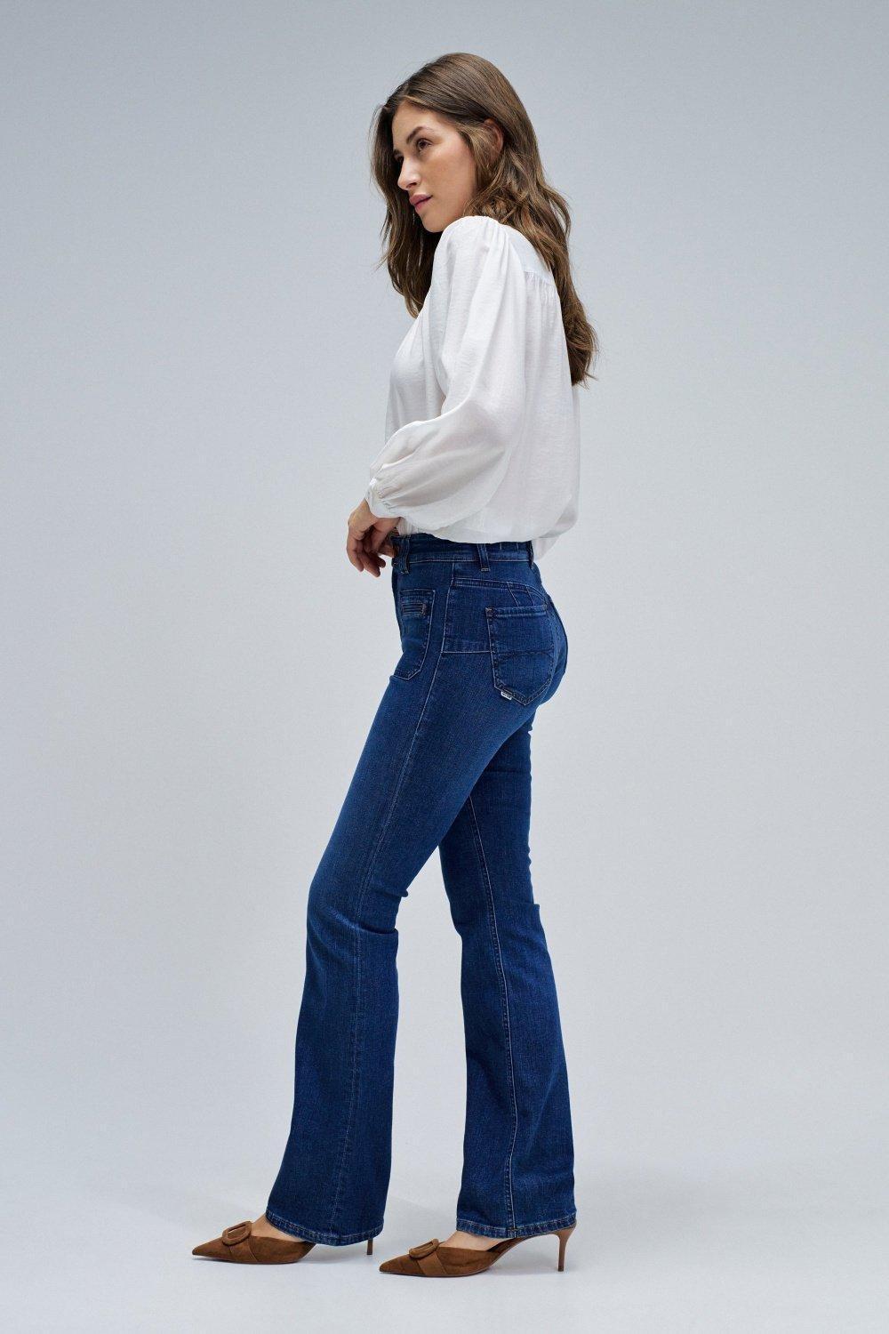 Destiny Push Up Bootcut Jeans, Navy, medium