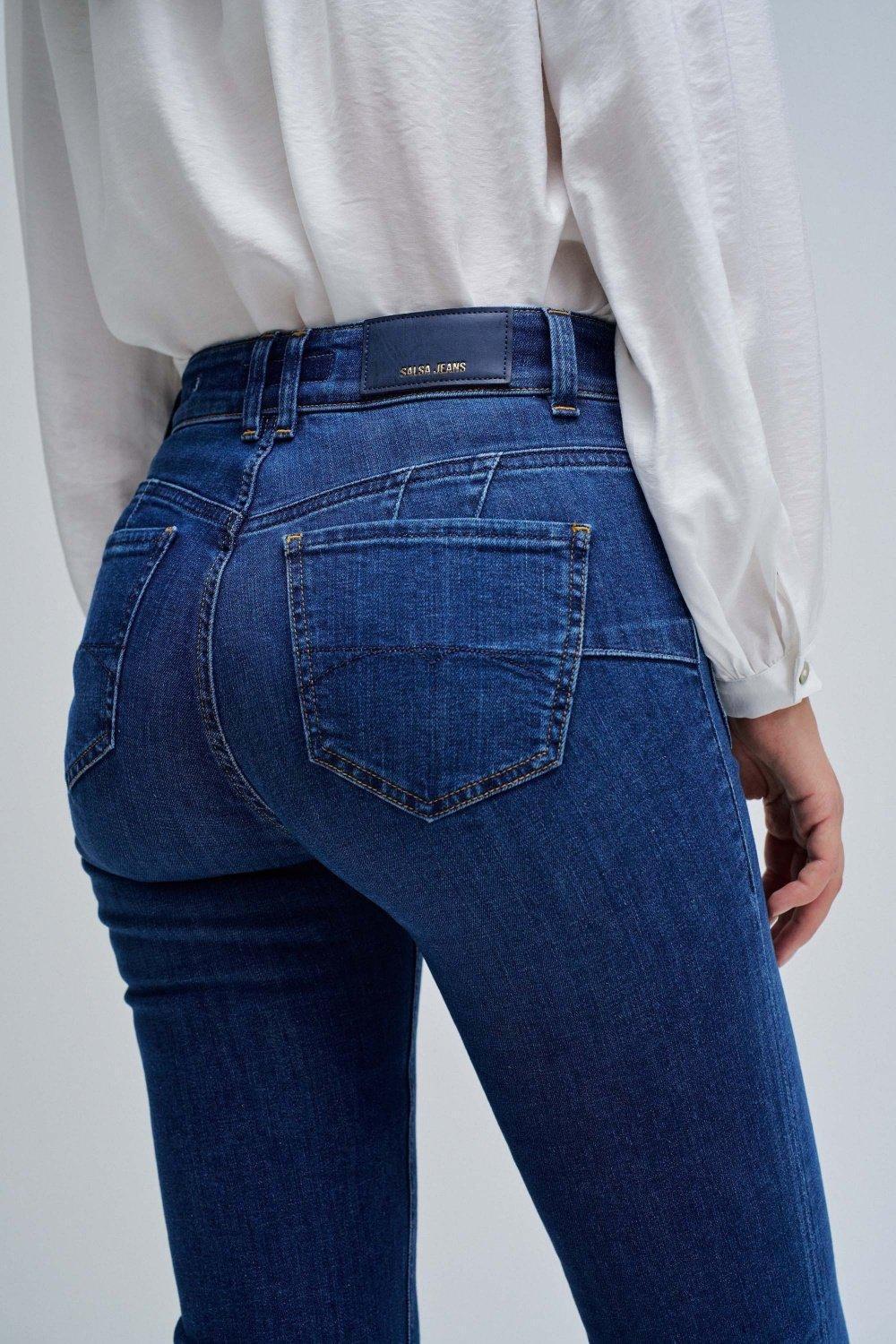 Destiny Push Up Bootcut Jeans, Navy, large image number 4