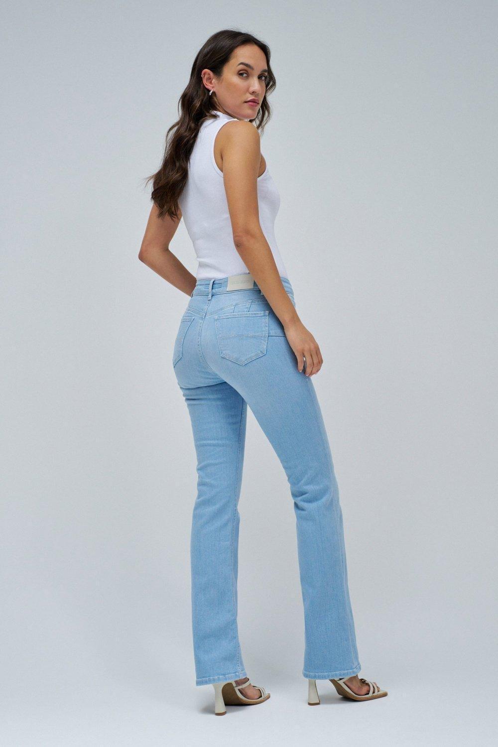 Destiny Push Up Bootcut Jeans, Blue, large image number 3