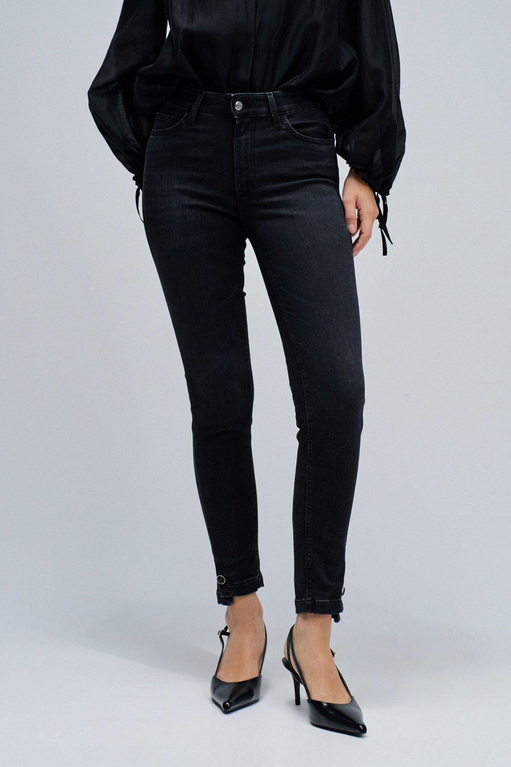 Destiny Push Up Cropped Skinny Jeans, Black, medium