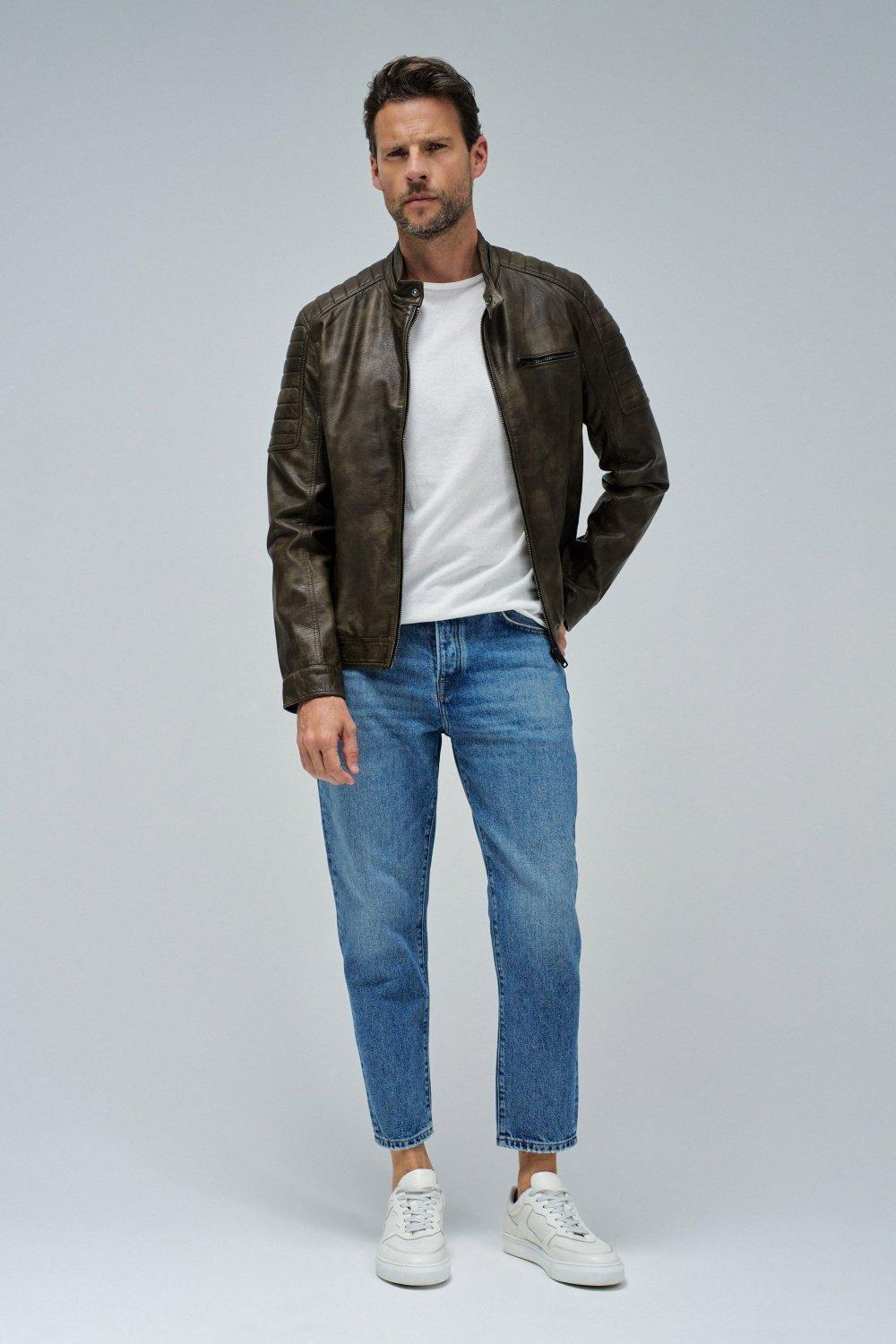 Plain Cropped Jeans, Blue, large image number 1