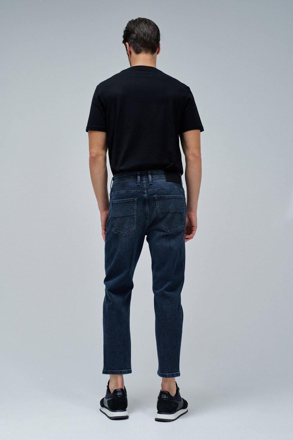 Tapered Fit Jeans, Navy, large image number 3