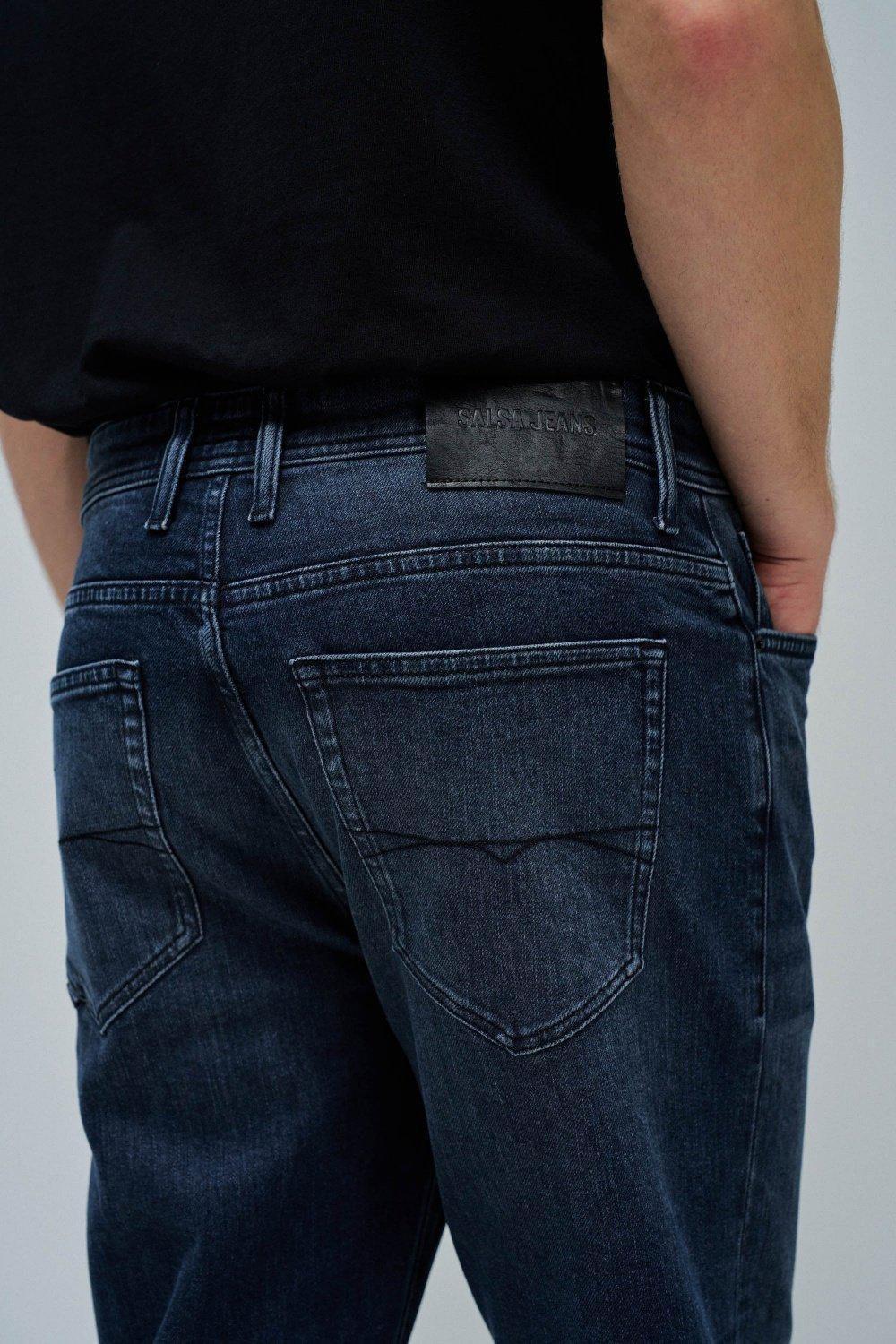 Tapered Fit Jeans, Navy, large image number 4