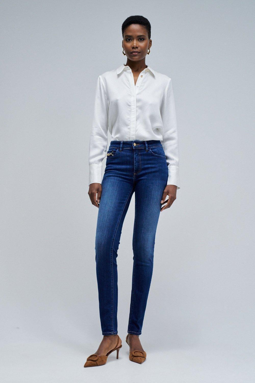 Destiny Push Up Skinny Jeans&nbsp;, Navy, medium