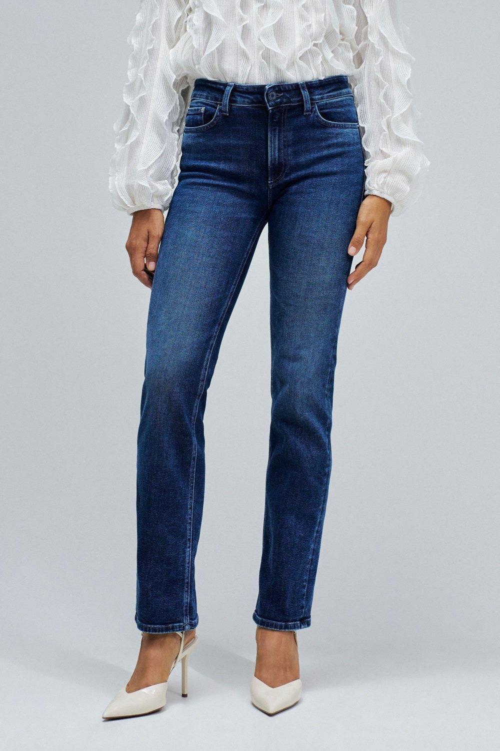 Destiny Push Up Straight Jeans, Blue, medium