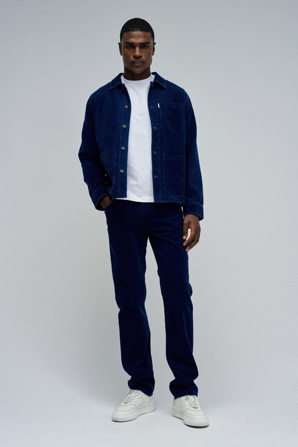 Regular Fit Joggers In Cordoroy, Navy, medium