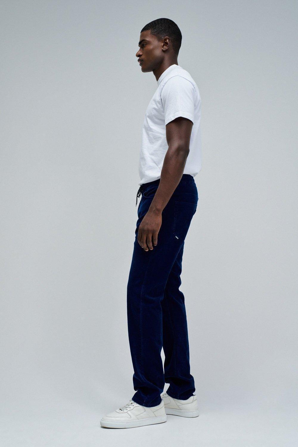 Regular Fit Joggers In Cordoroy, Navy, large image number 2