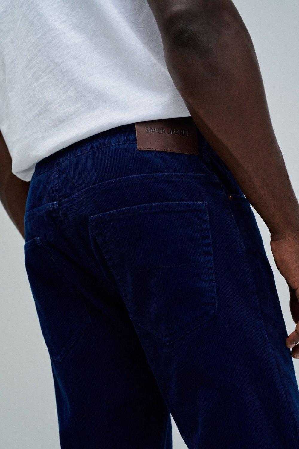 Regular Fit Joggers In Cordoroy, Navy, large image number 4