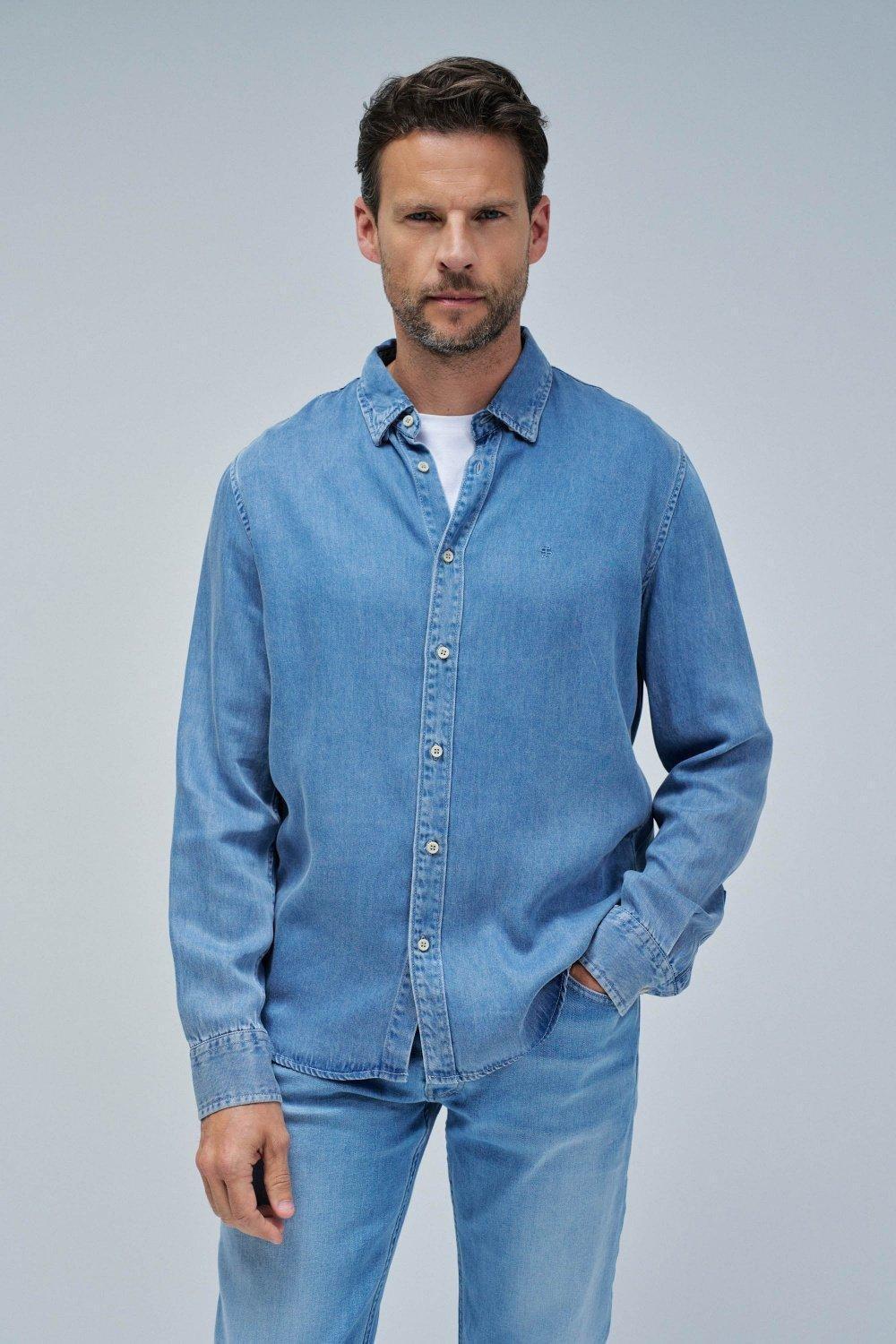 Blue Shirt In Lightdenim, , large image number 0