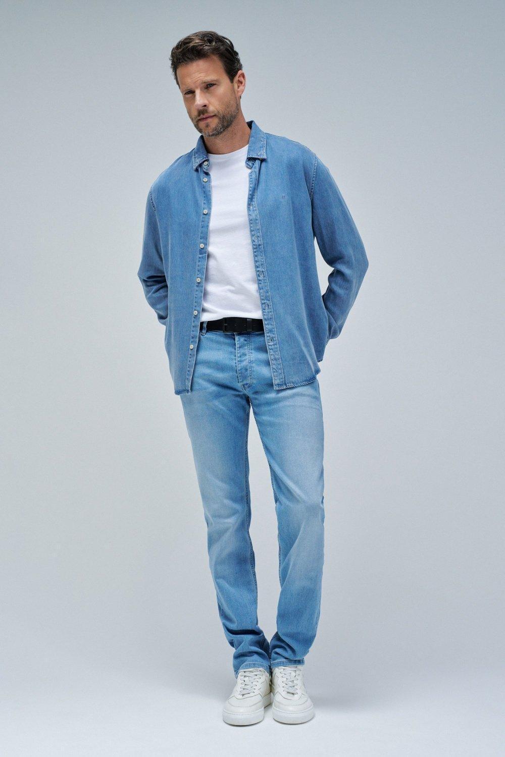 Blue Shirt In Lightdenim, , large image number 1