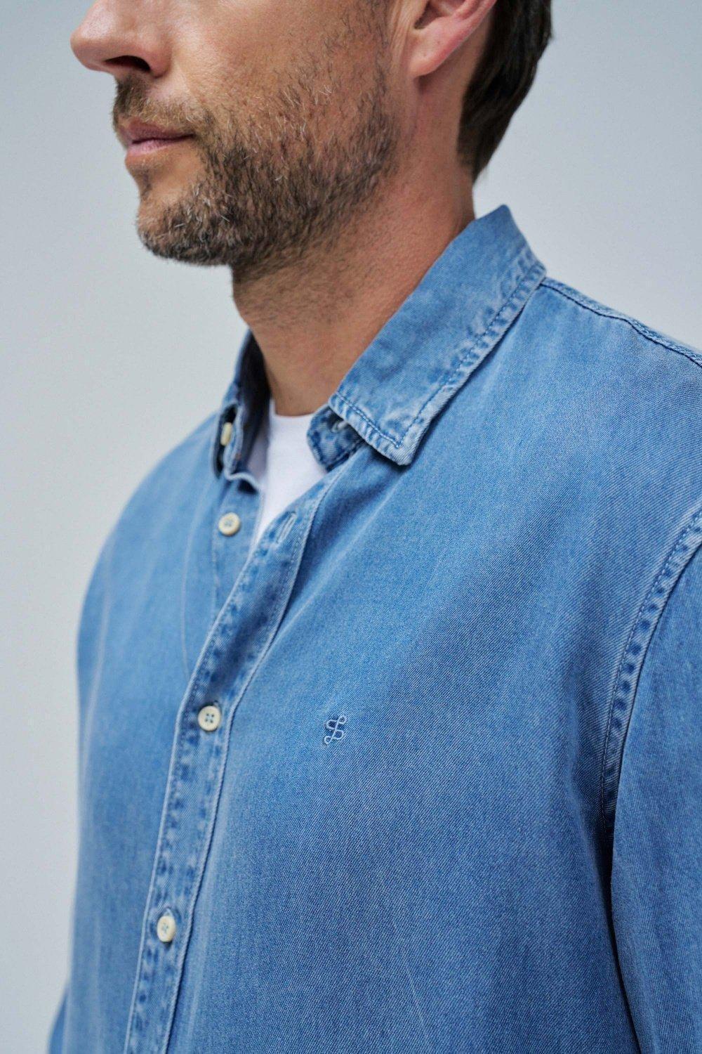Blue Shirt In Lightdenim, , large image number 4