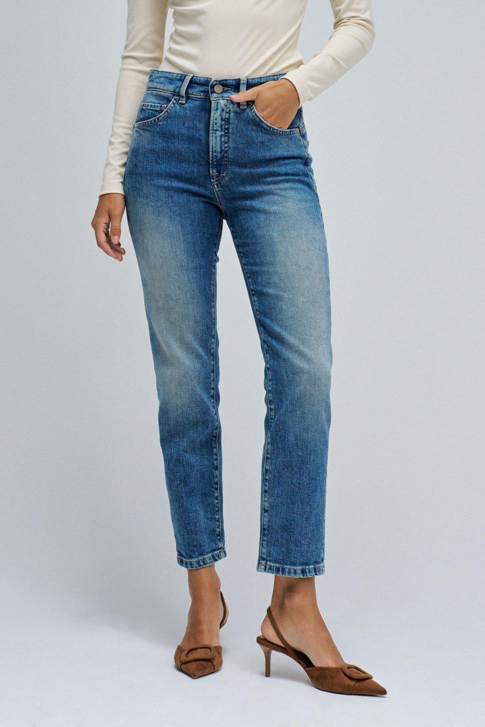 Faith Push In Cropped Slim Jeans, Blue, large image number 0