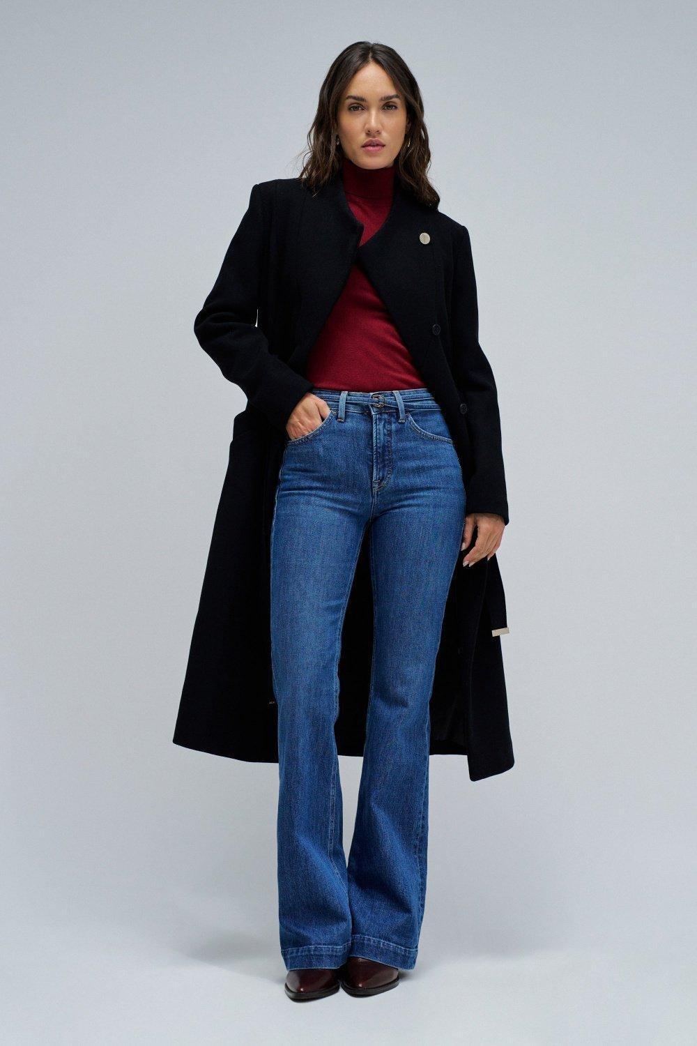 Faith Flare W/ Belt, Navy, large image number 1