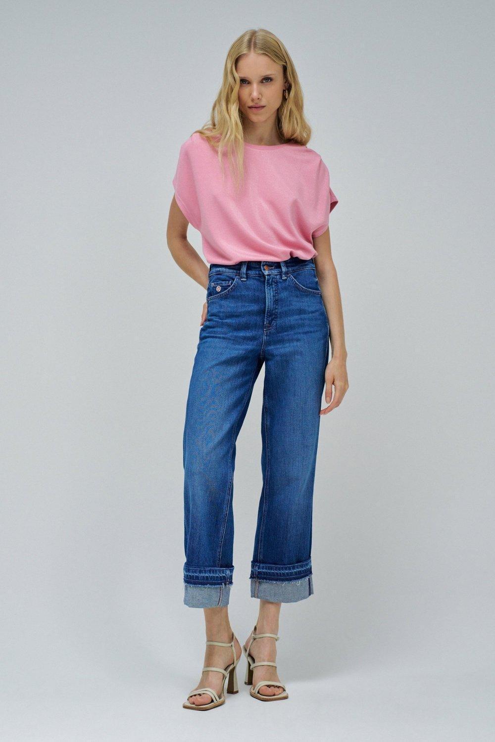 Faith Straight W/ Ripped Hem, Blue, medium