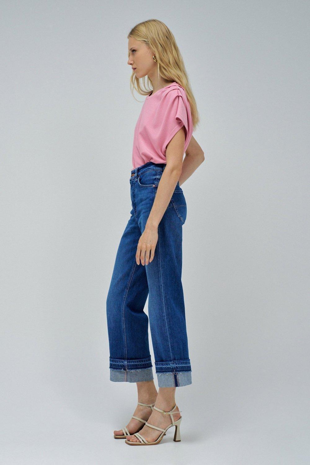 Faith Straight W/ Ripped Hem, Blue, medium