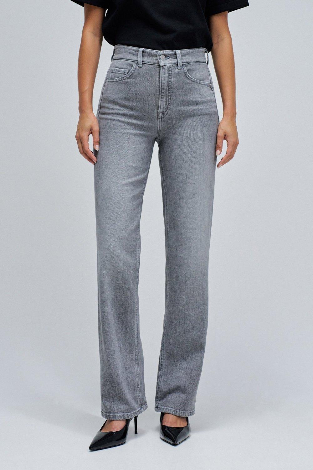 FAITH PUSH IN STRAIGHT JEANS, Grey, large image number 0