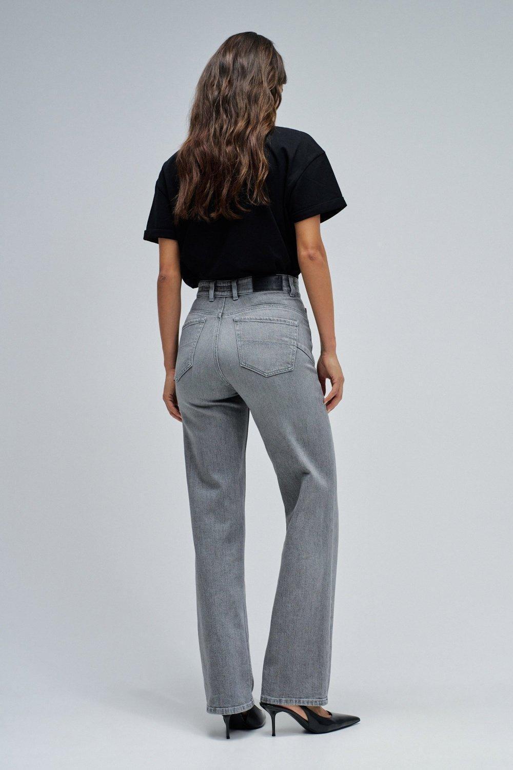 FAITH PUSH IN STRAIGHT JEANS, Grey, large image number 3