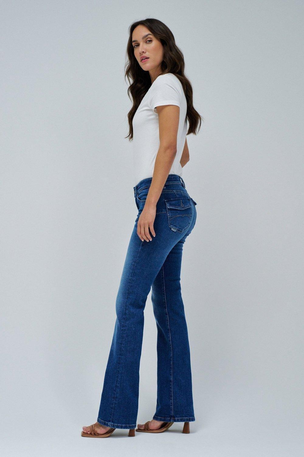 Navy Wonder Push Up Bootcut Jeans, , large image number 2