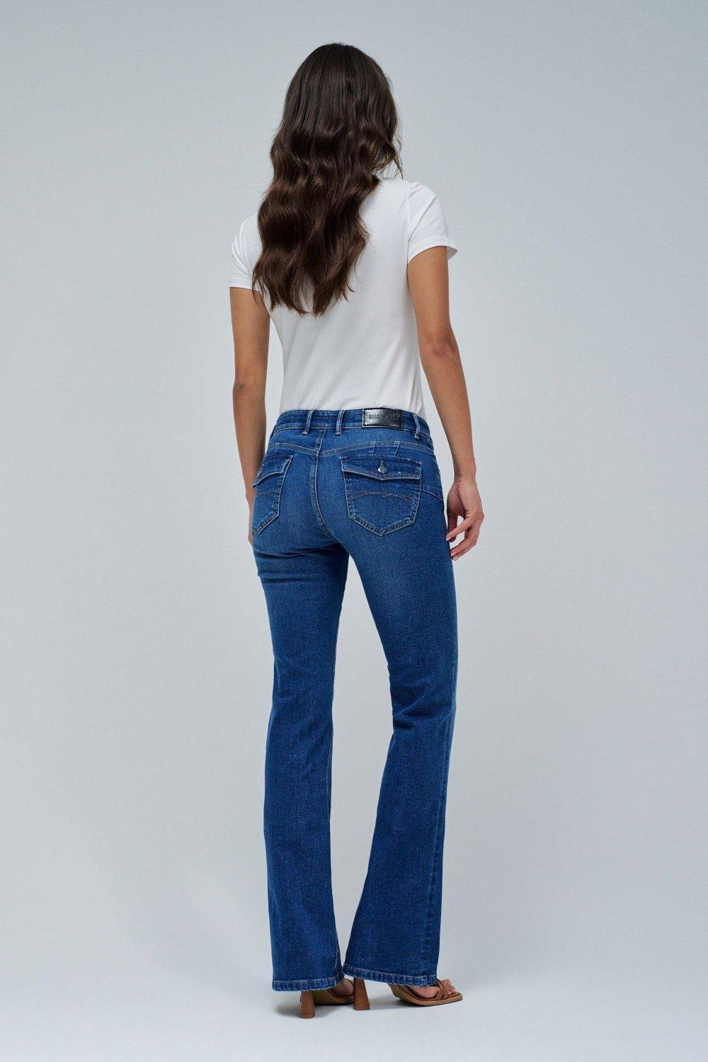 Navy Wonder Push Up Bootcut Jeans, , large image number 3