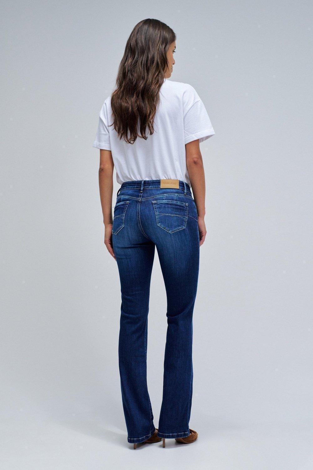 Wonder Push Up Bootcut Jeans, Blue, large image number 3