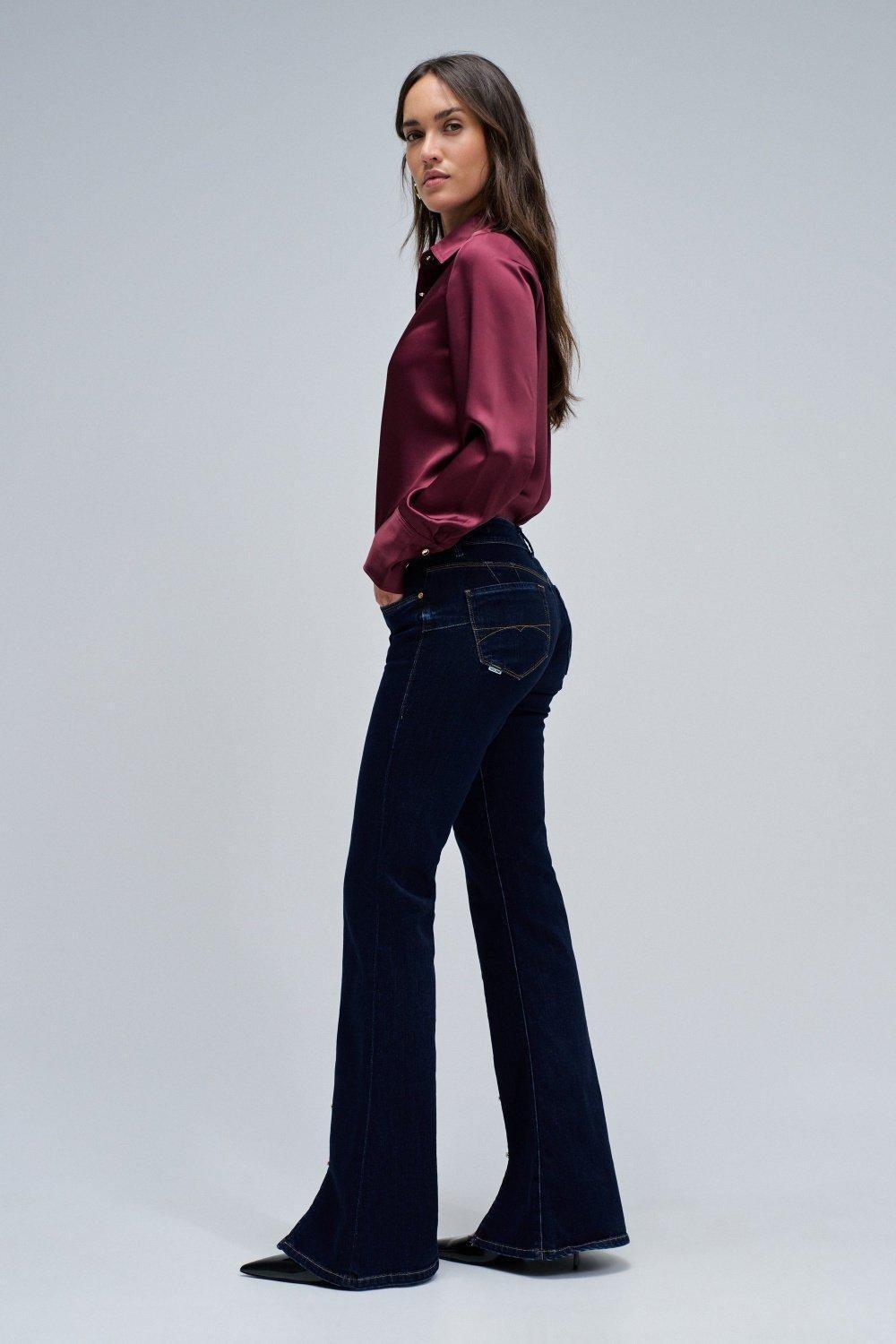 Wonder Push Up Flare Jeans, Navy, medium