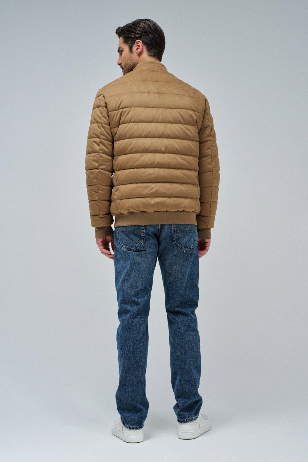 Puffer Jacket In Suede, Brown, large image number 3