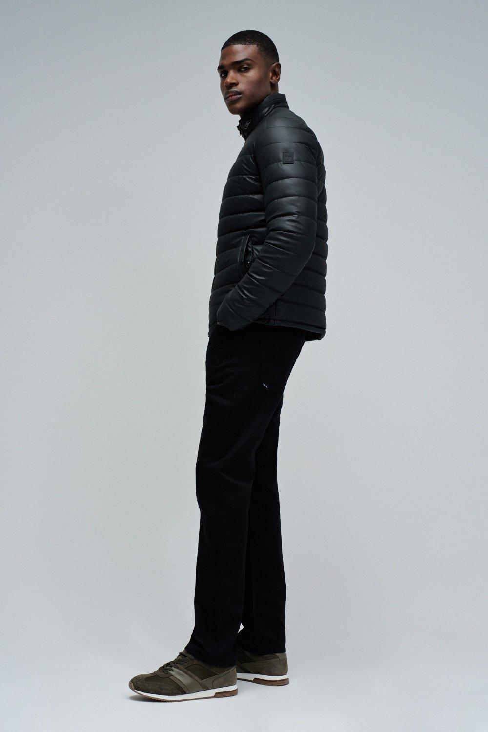 Puffer Jacket Leather Effect, Black, large image number 2