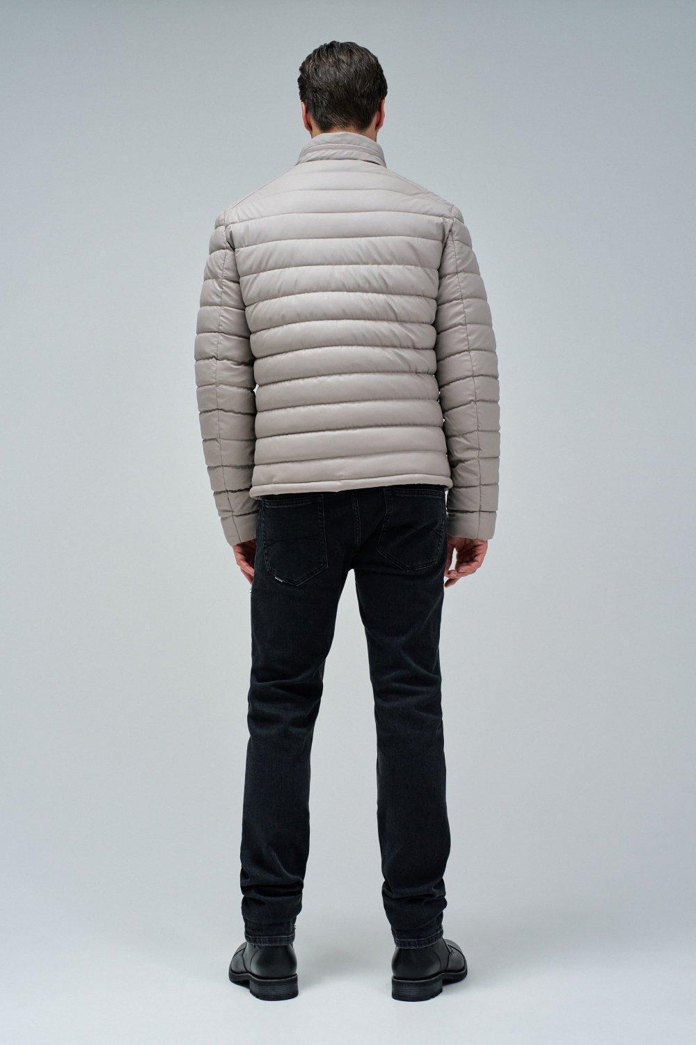 Puffer Jacket Leather Effect, Beige, large image number 3