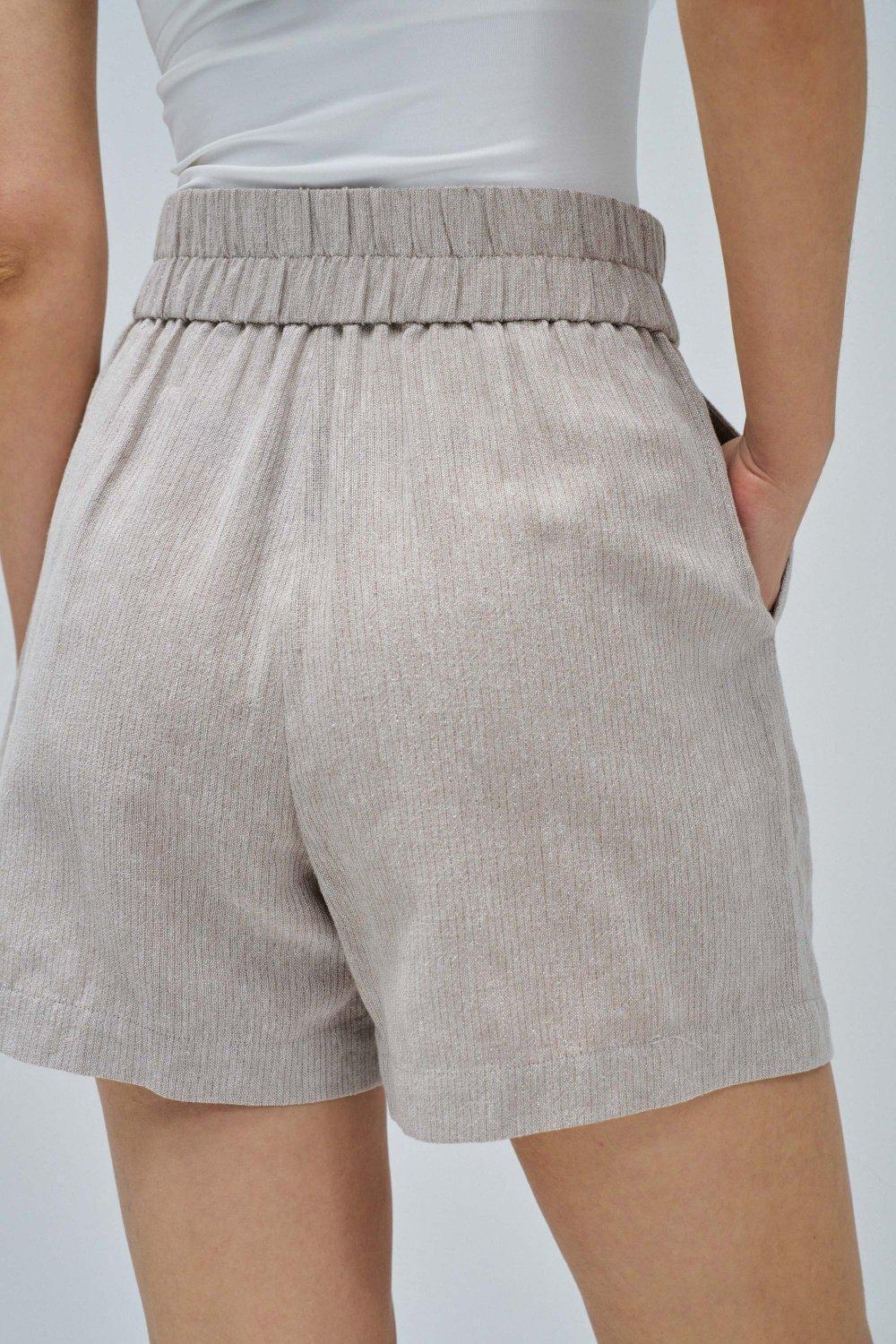 White Linen Shorts, , large image number 4
