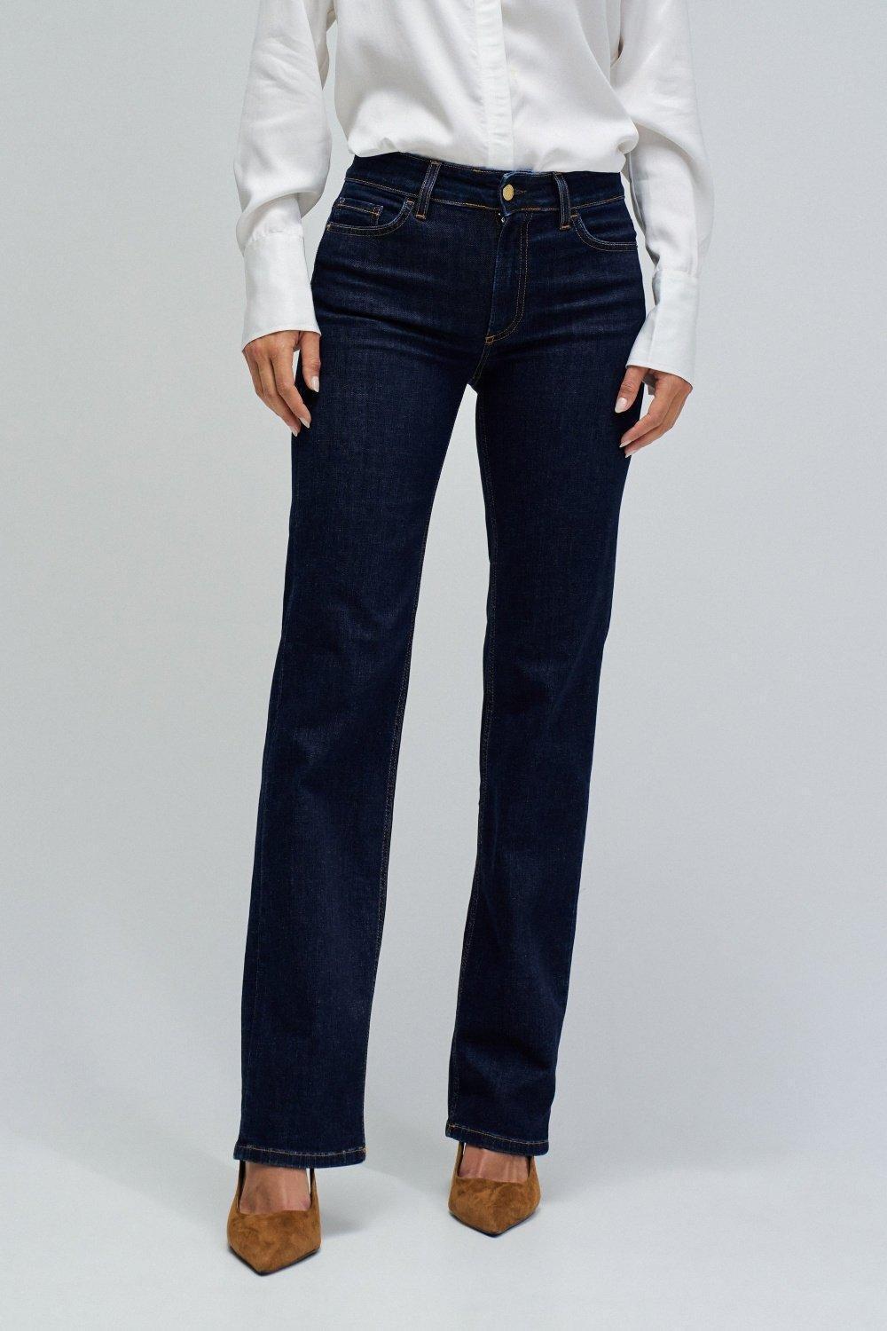Destiny Push Up Straight Jeans, Navy, medium