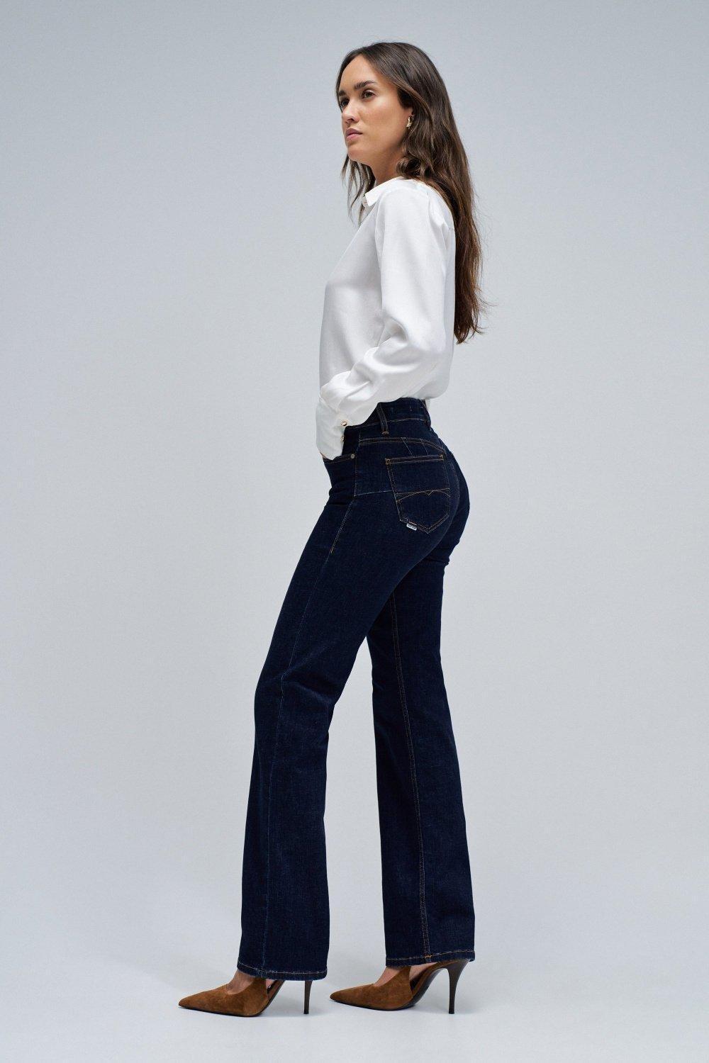 Destiny Push Up Straight Jeans, Navy, medium