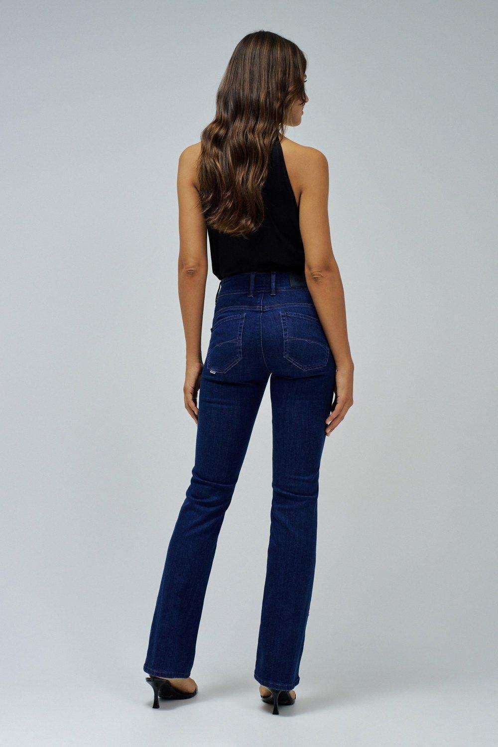 Blue Secret Bootcut W/ Hem Embroidery, Blue, large image number 3