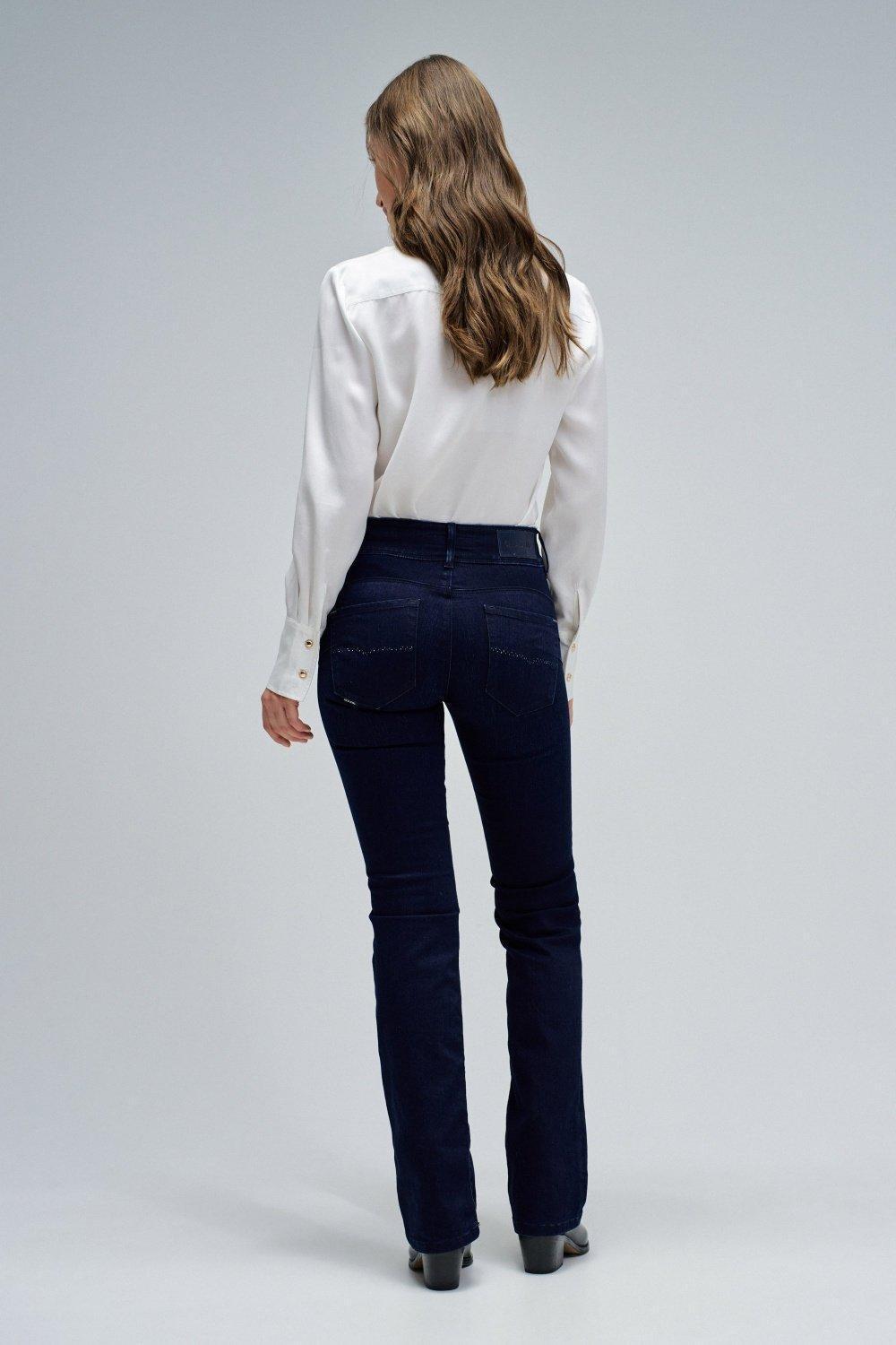 Secret Push In Bootcut Jeans, Navy, large image number 3