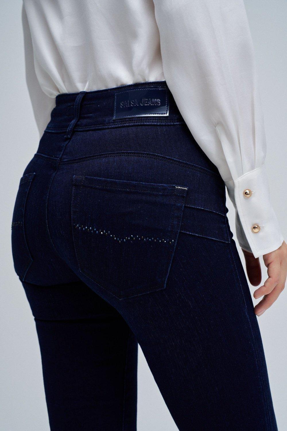 Secret Push In Bootcut Jeans, Navy, large image number 4