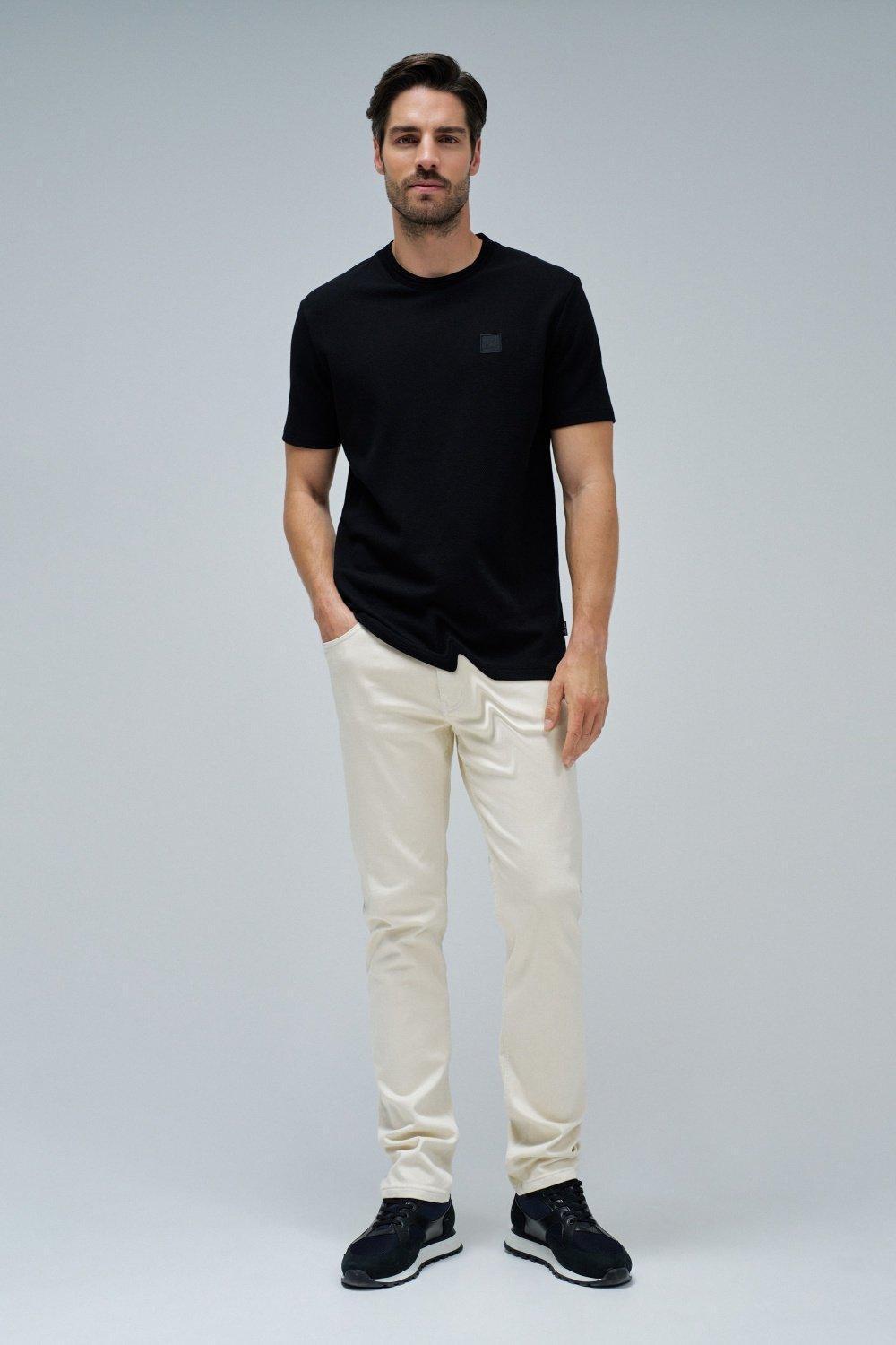 T-Shirt With Texture, Black, large image number 1