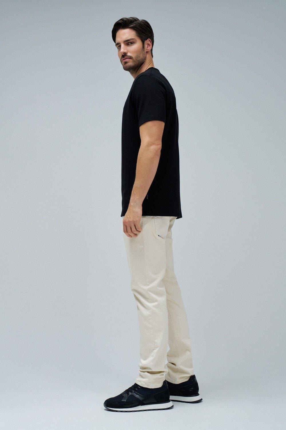 T-Shirt With Texture, Black, medium