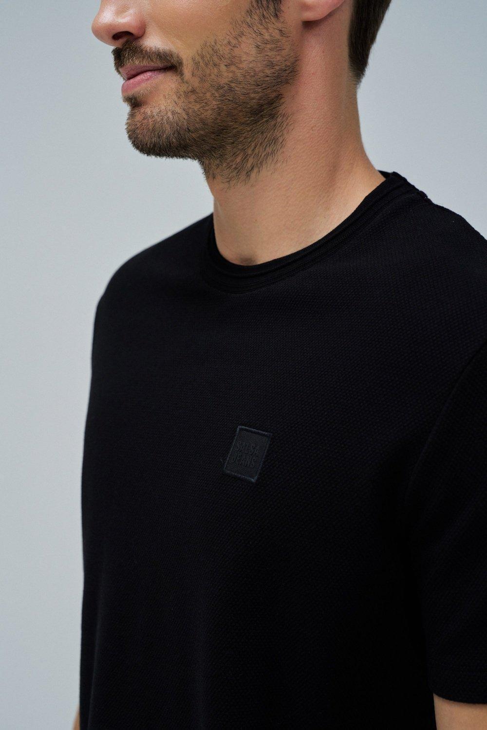 T-Shirt With Texture, Black, large image number 4