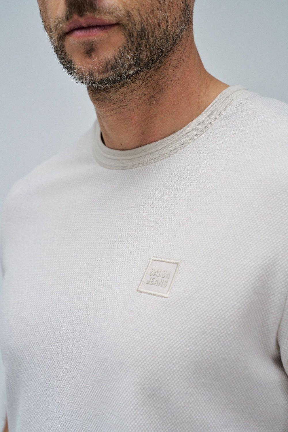 T-Shirt With Texture, Beige, large image number 4