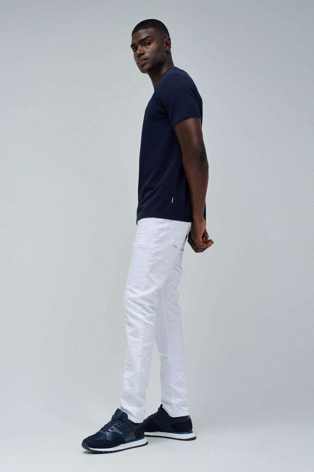 T-Shirt With Texture , Navy, medium