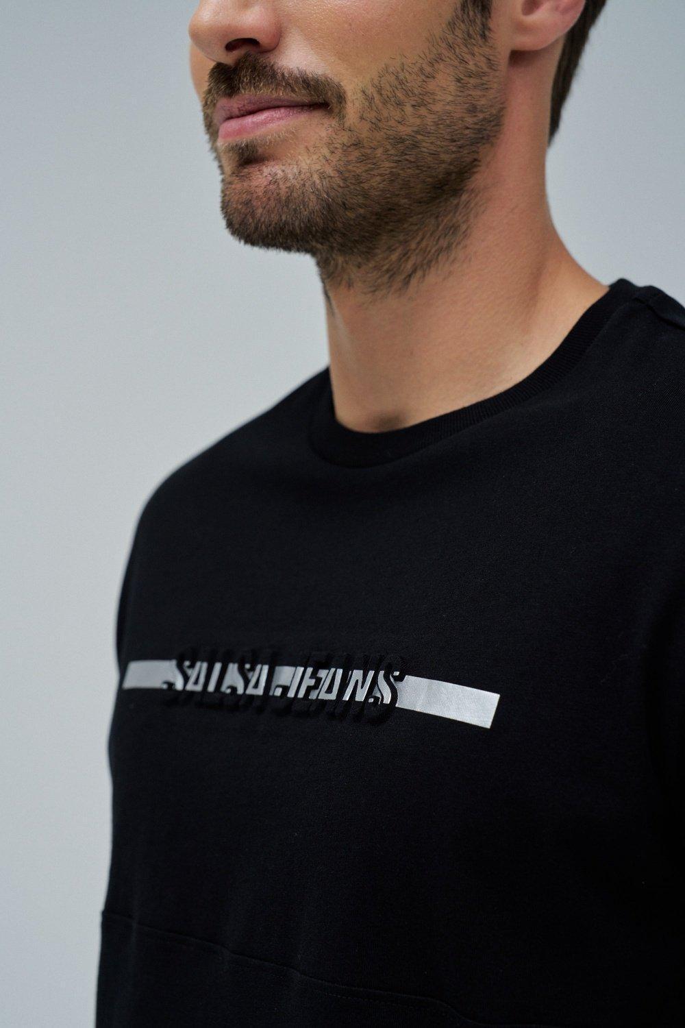 T-Shirt With Branding , Black, large image number 4