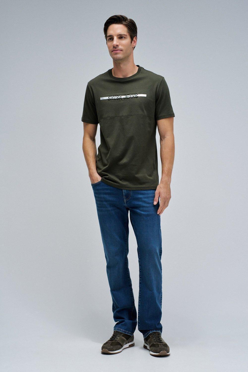 T-SHIRT WITH BRANDING, Green, large image number 1