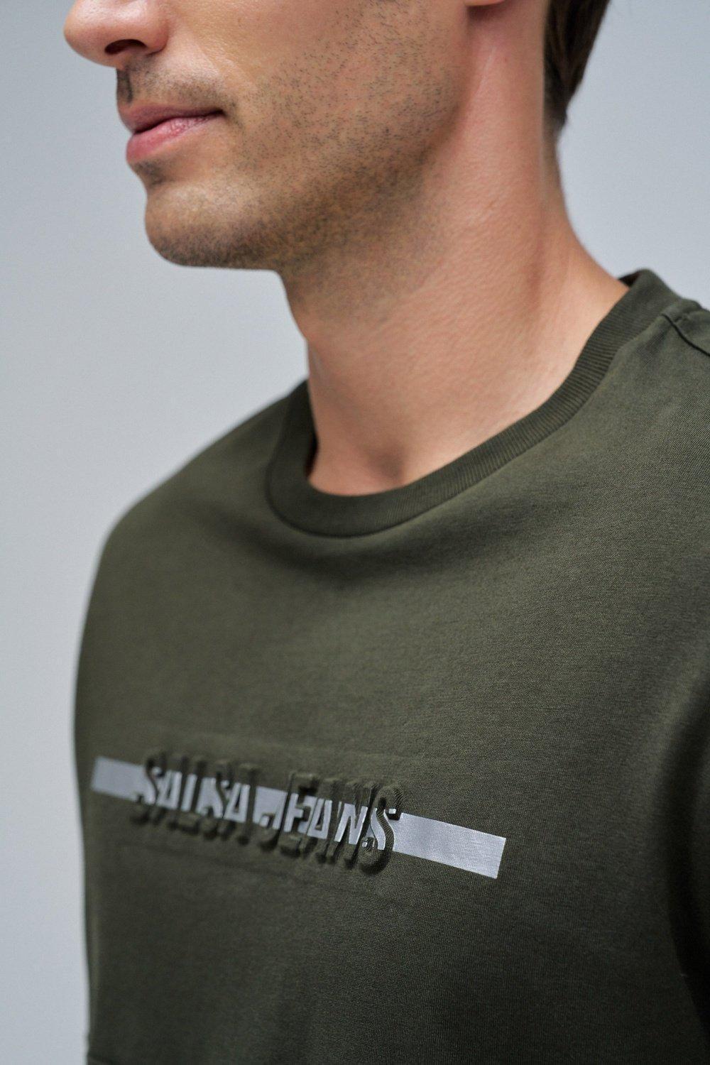 T-SHIRT WITH BRANDING, Green, large image number 4