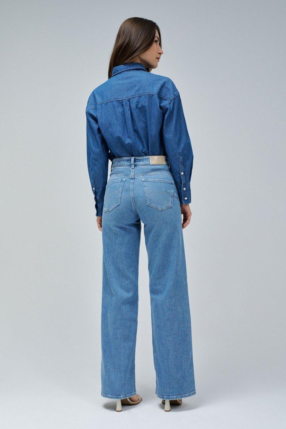 Faith Push In Wide Jeans, Blue, large image number 3
