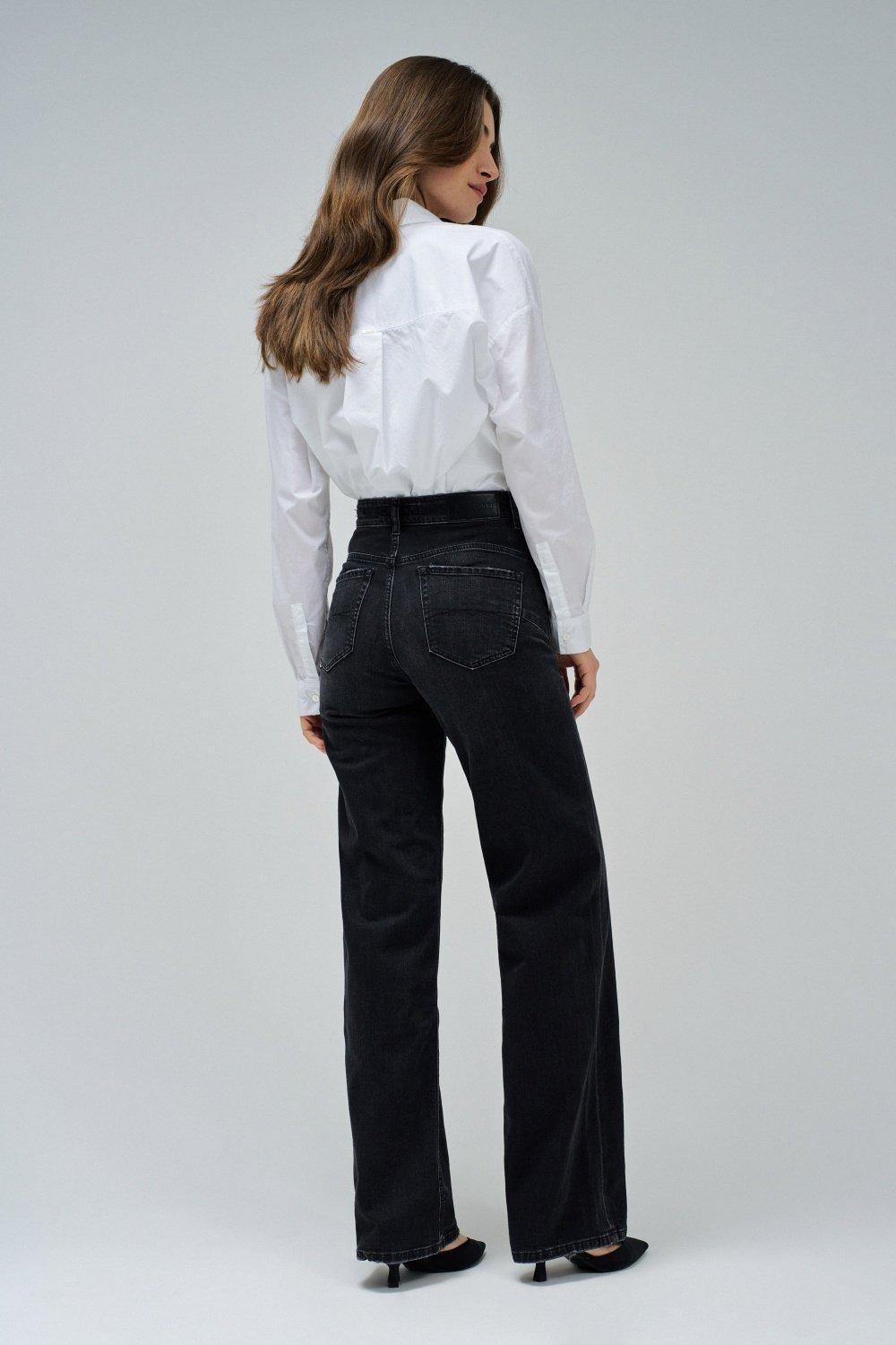 Faith Push In Wide Jeans, Black, large image number 3