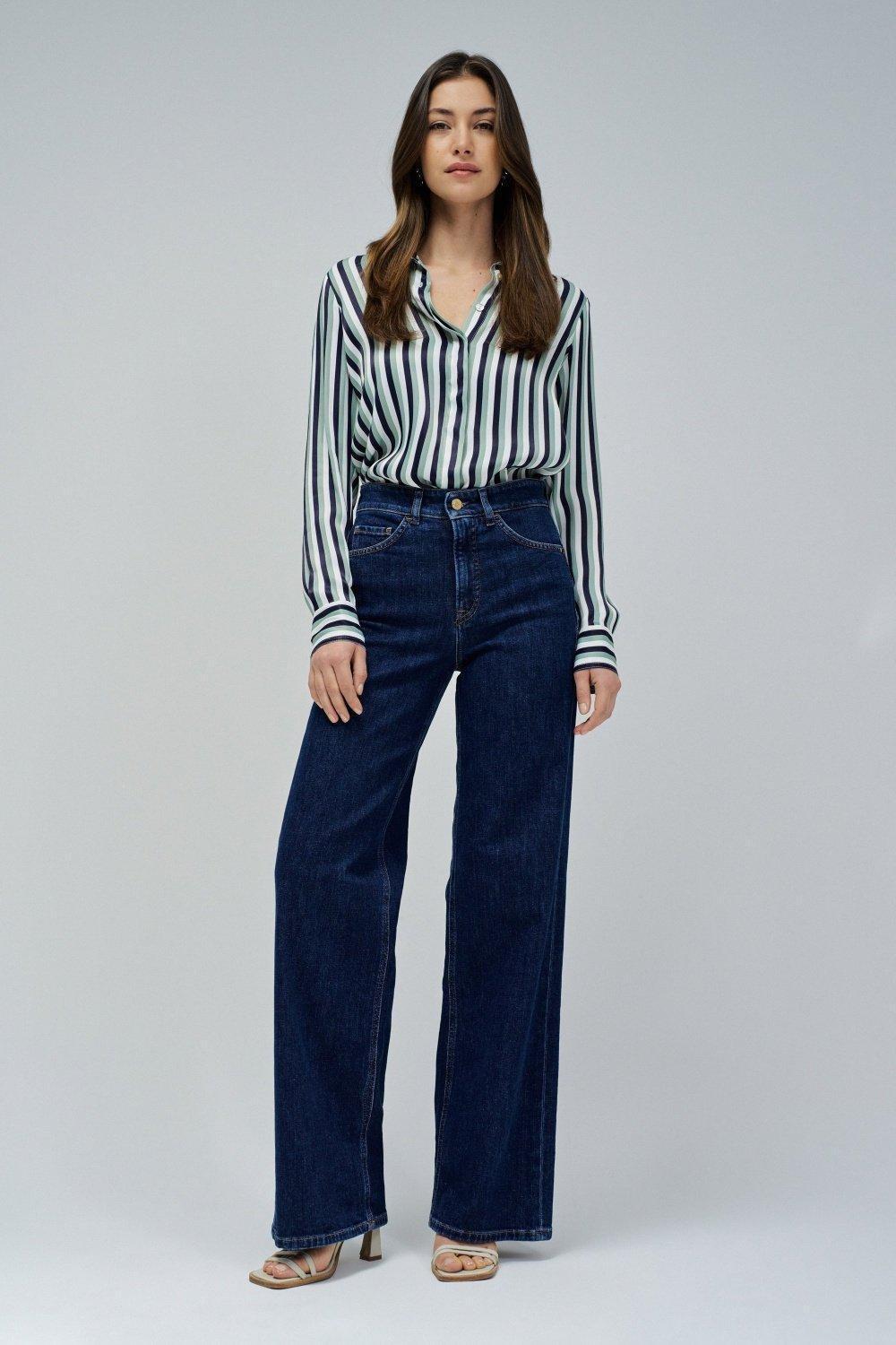 Jeans Faith Push In Wide, Navy, medium