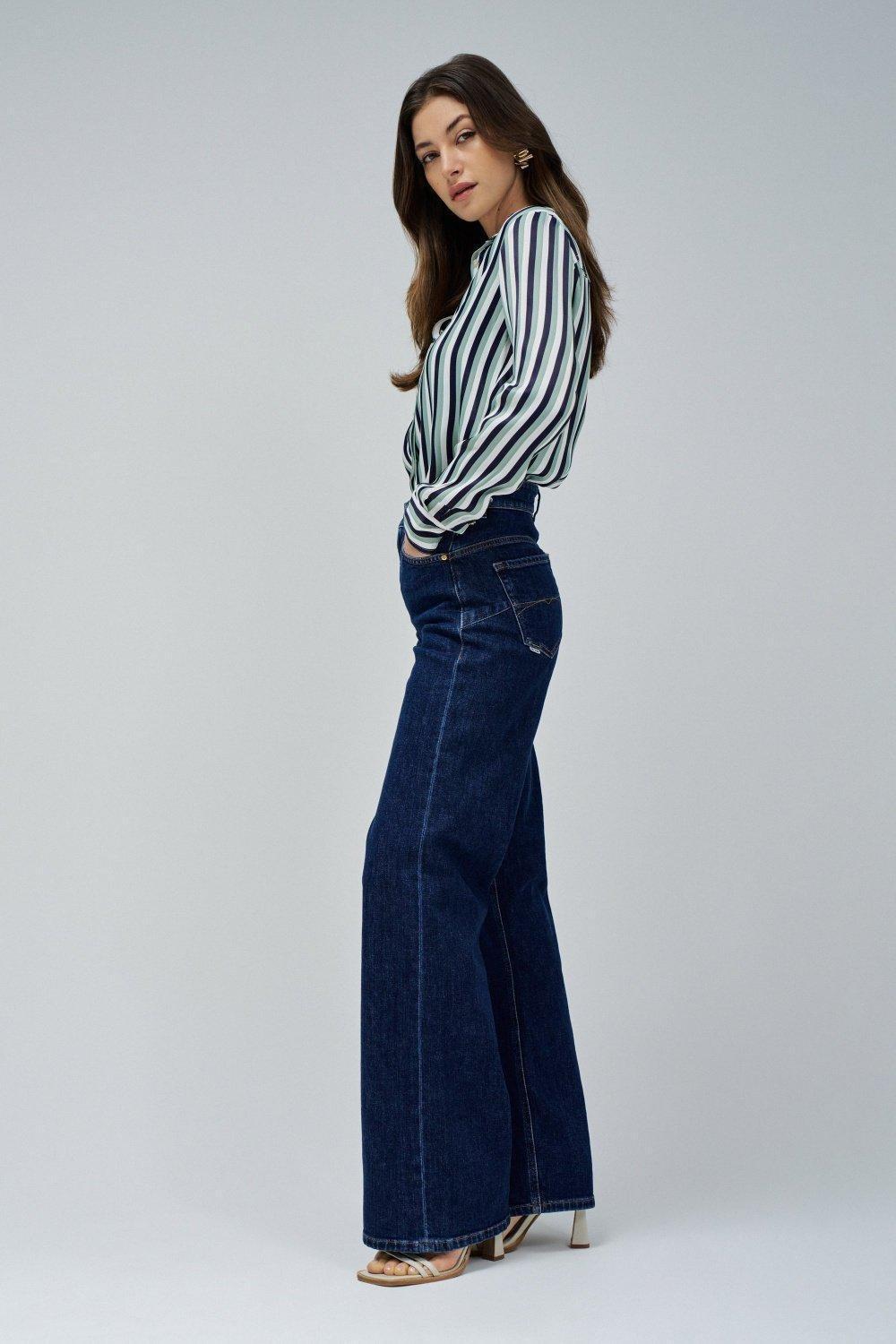 Jeans Faith Push In Wide, Navy, medium