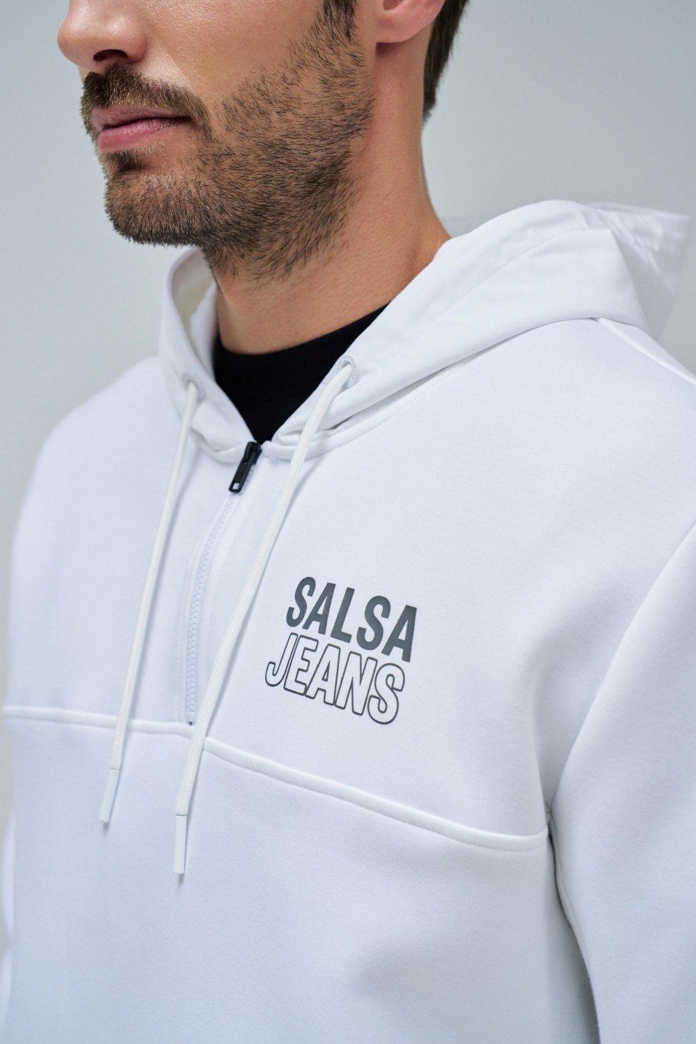 Hoodie With Zip, White, large image number 4