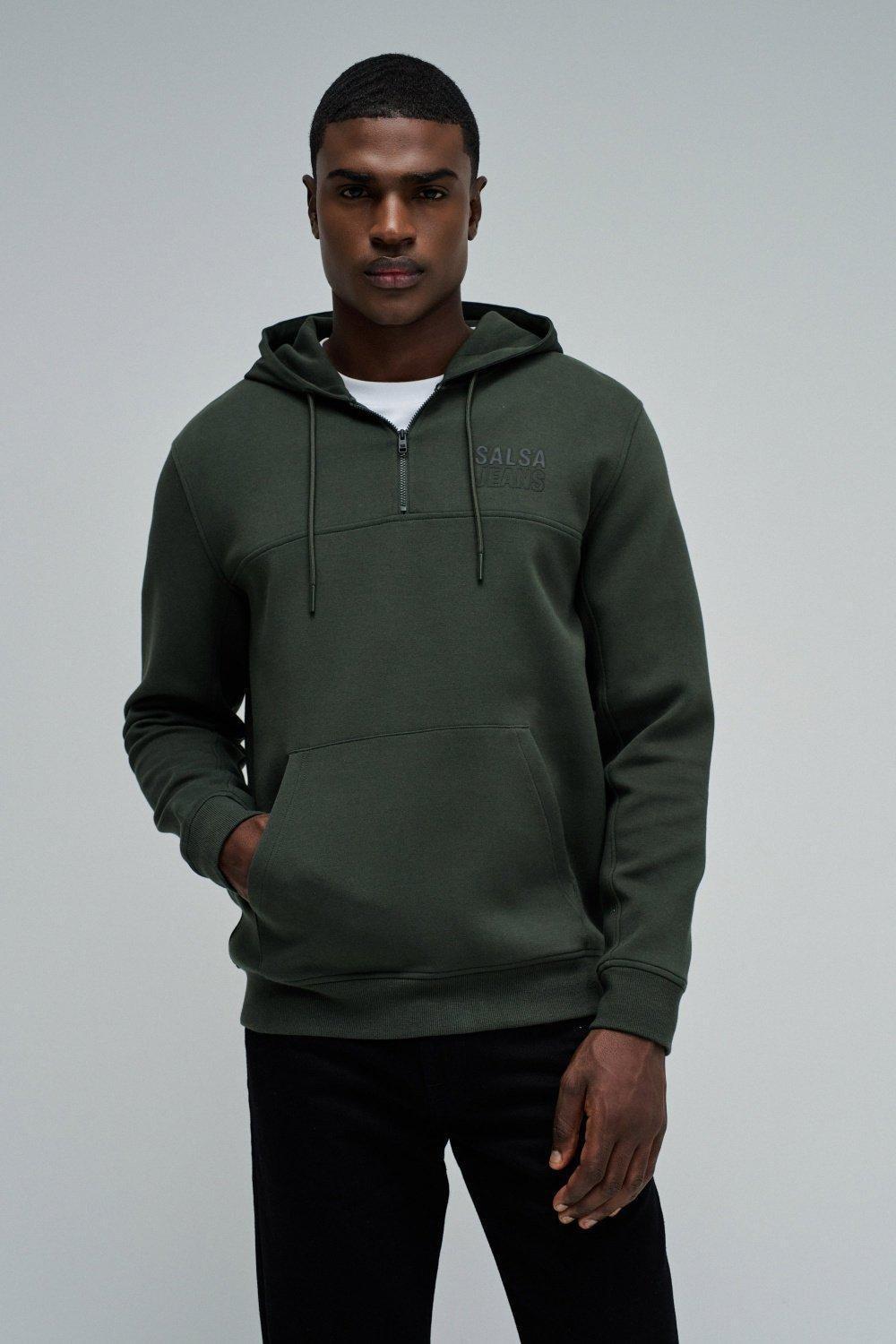 Hoodie With Zip, Green, medium