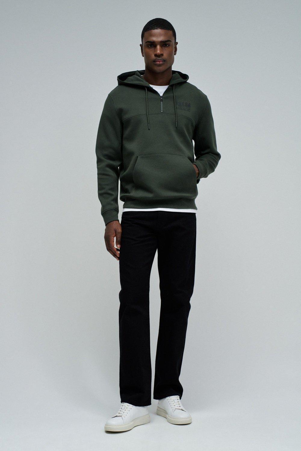 Hoodie With Zip, Green, medium